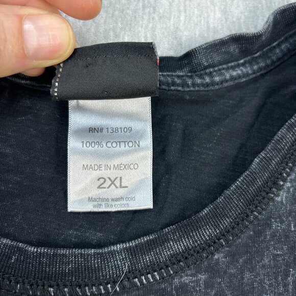 Harley-Davidson Shirt Mens 2XL Black Stonewash Skull Beartooth Billings Montana - Picture 4 of 12